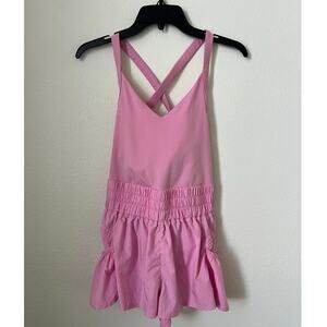 Free People FP Movement Pink Crossback Romper – Size Small